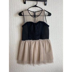 Twelve by Twelve Los Angeles Sleeveless Corset Style Dress Black Tan Size Medium